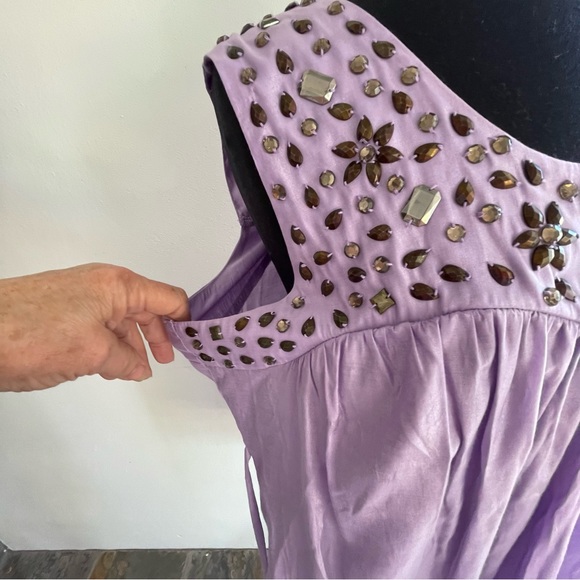 Sam & Max Designer Sleeveless Embellished Woven Top! Lilac! Great condition  XL - Picture 5 of 10